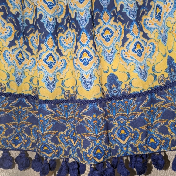 Daniel Cremieux Off-Shoulder Blouse - Blue and Yellow - Picture 2 of 4